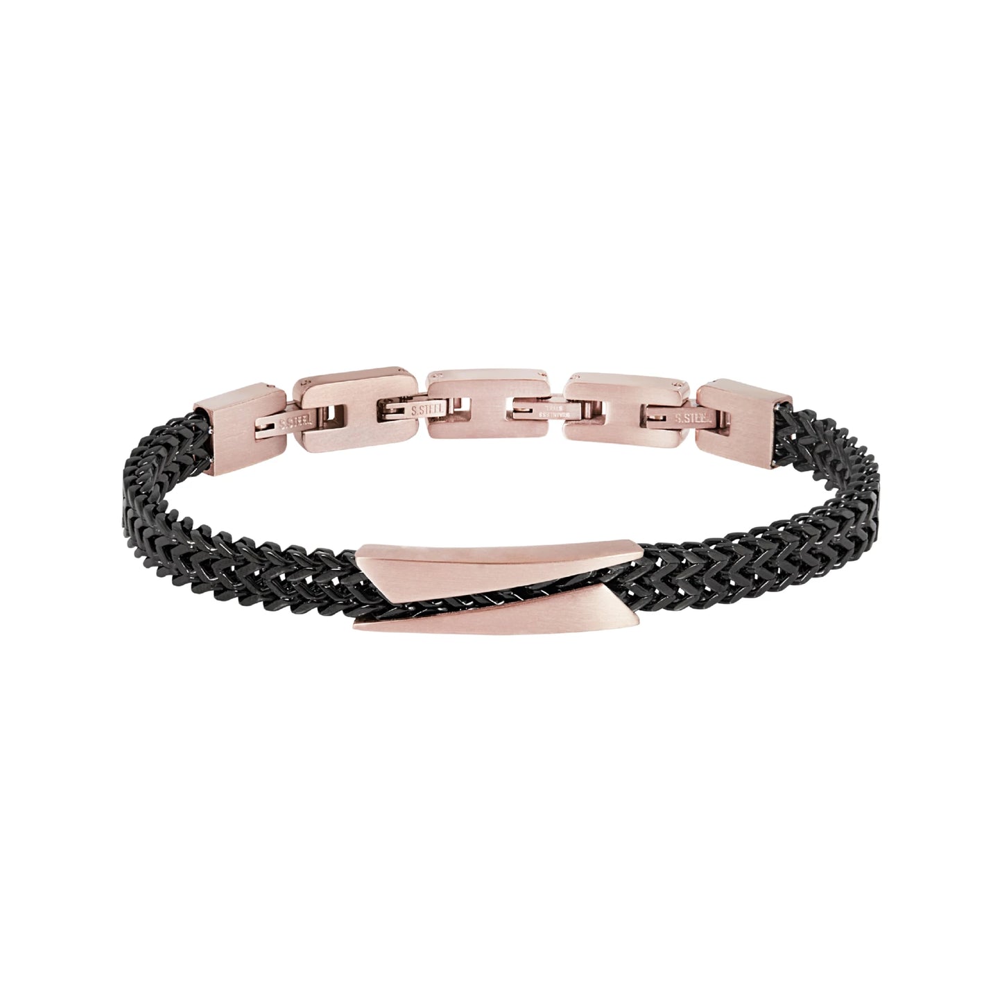 Bracciale Uomo Edit Out Nero e Rosato TJ3435