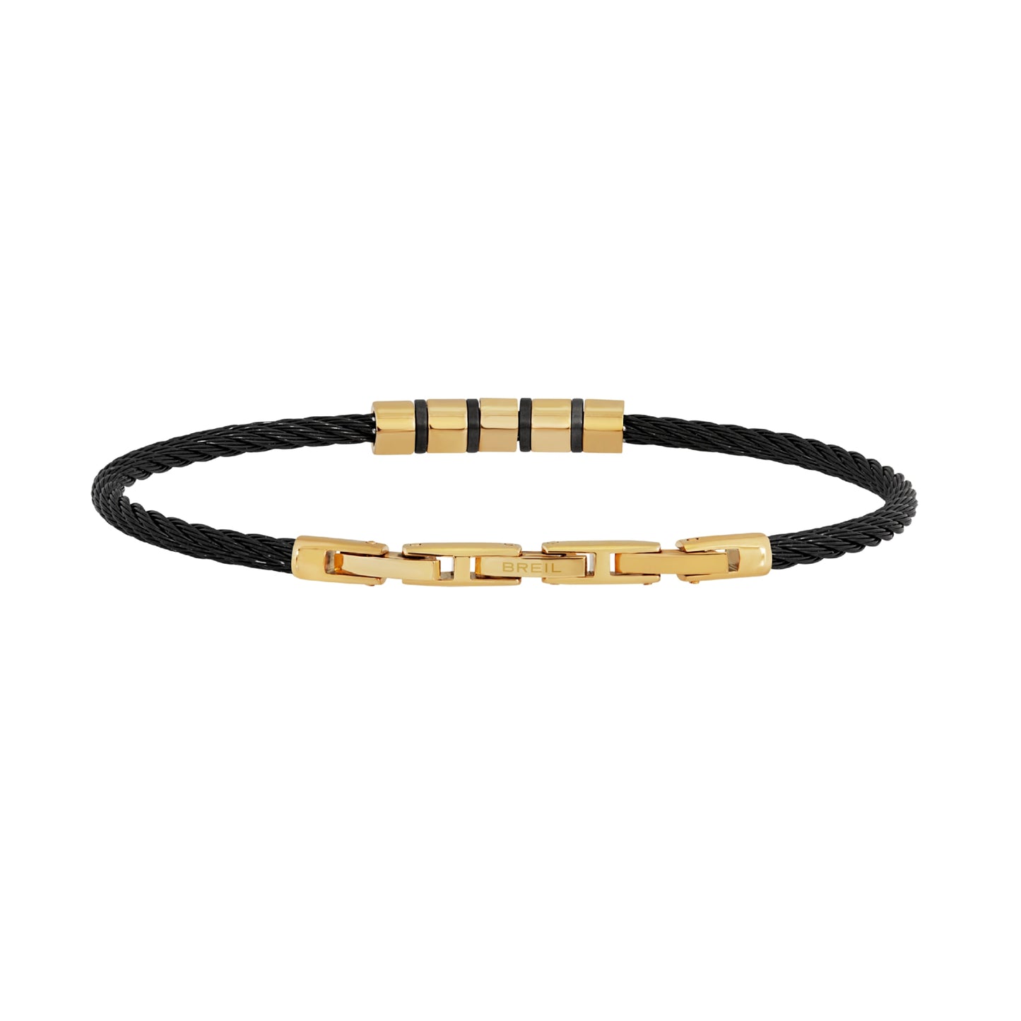 Bracciale Uomo Loop Nero e Dorato TJ3437