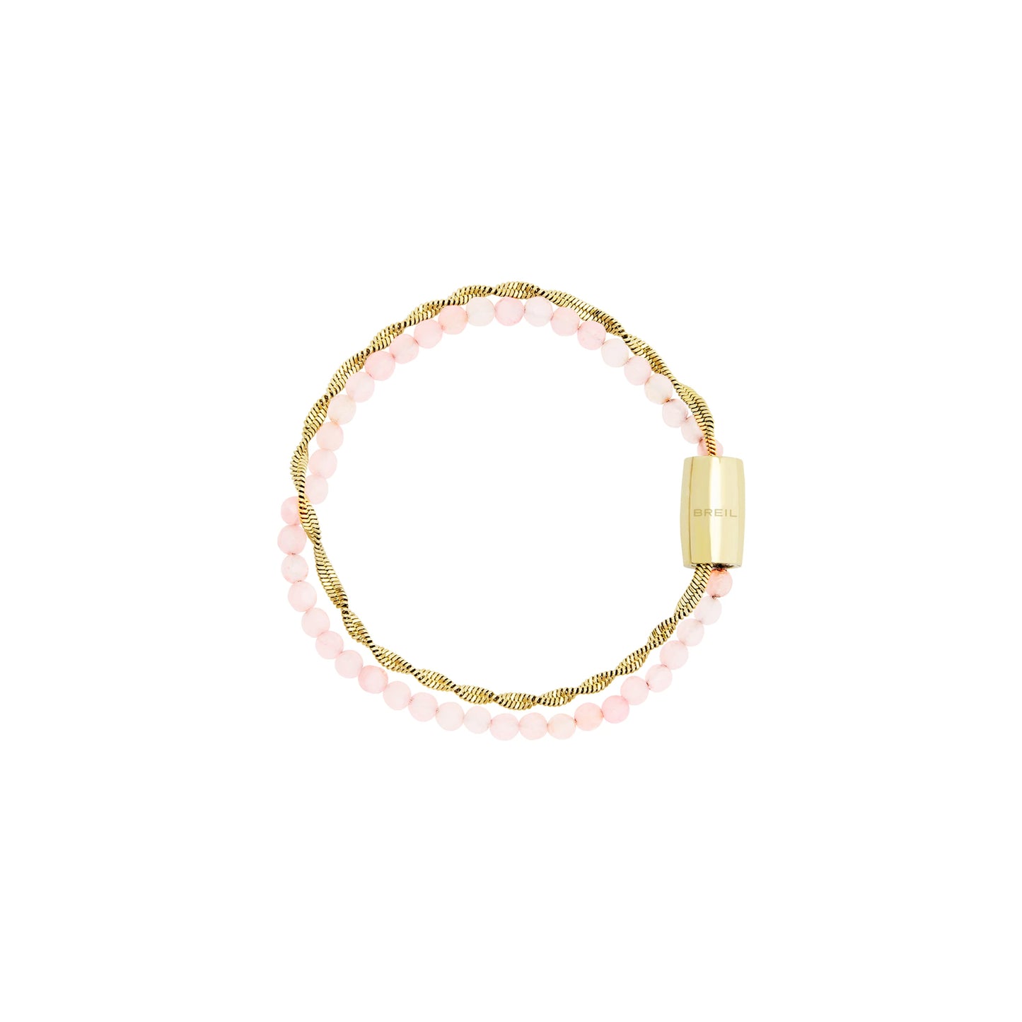 Bracciale Magnetica System Dorato e con Pietre Agata Rosa TJ3584