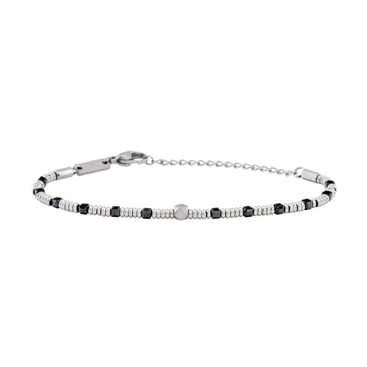 Bracciale Uomo Priam in Acciaio e Spinello Nero TJ3649