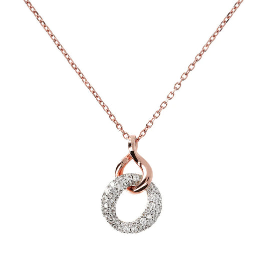 Collana Doppio Pendente con Pavé in Cubic Zirconia WSBZ01209.WR