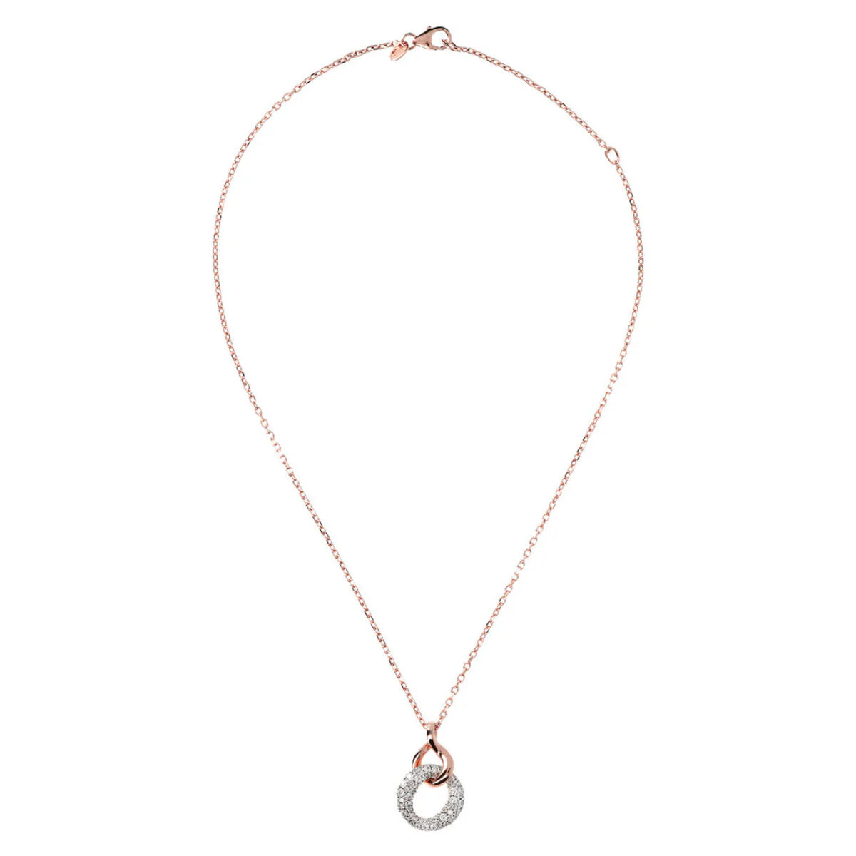 Collana Doppio Pendente con Pavé in Cubic Zirconia WSBZ01209.WR