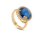 Anello Sharada Dorato con Cristallo Blu XAN202DB