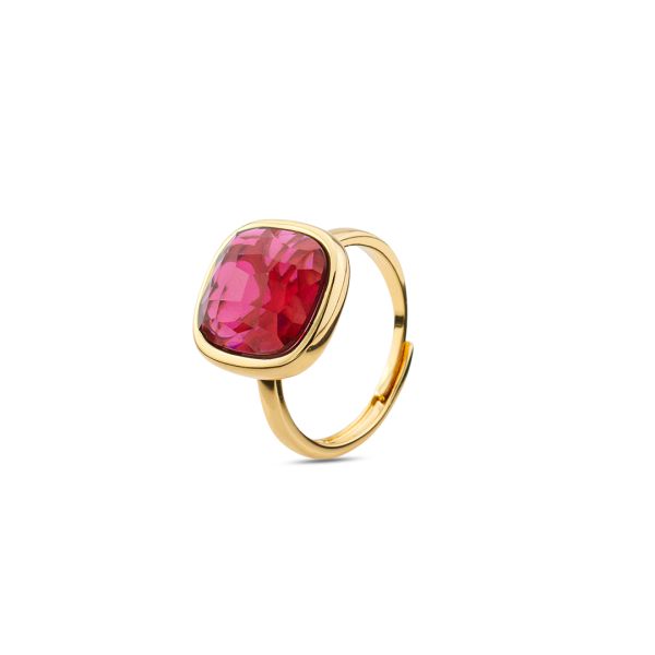 Anello Dorato con Cristallo Grande Tormalina Rossa XAN207DS