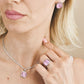 Anello Rodiato con Cristallo Grande Rosa Baby XAN207R