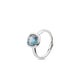 Anello Rodiato con Cristallo Piccolo Blu London XAN208B