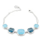 Bracciale Rodiato con Cristalli Azzurro Lattiginoso e Acquamarina XB1010T