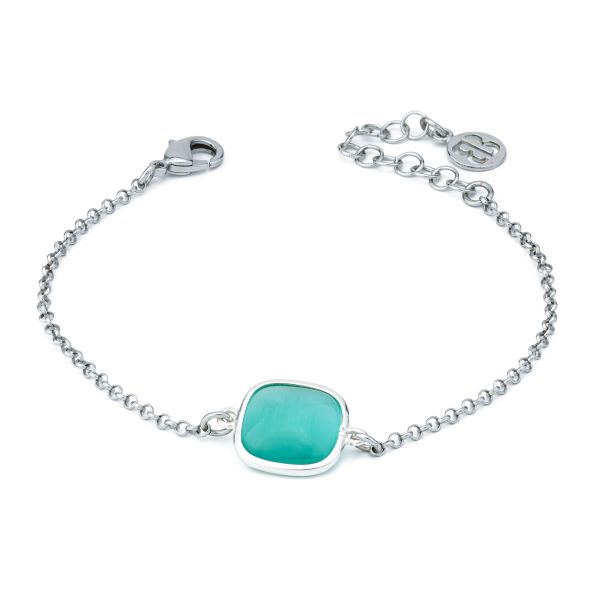 Bracciale con Cristallo Quadrato Acquamarina XB1014A