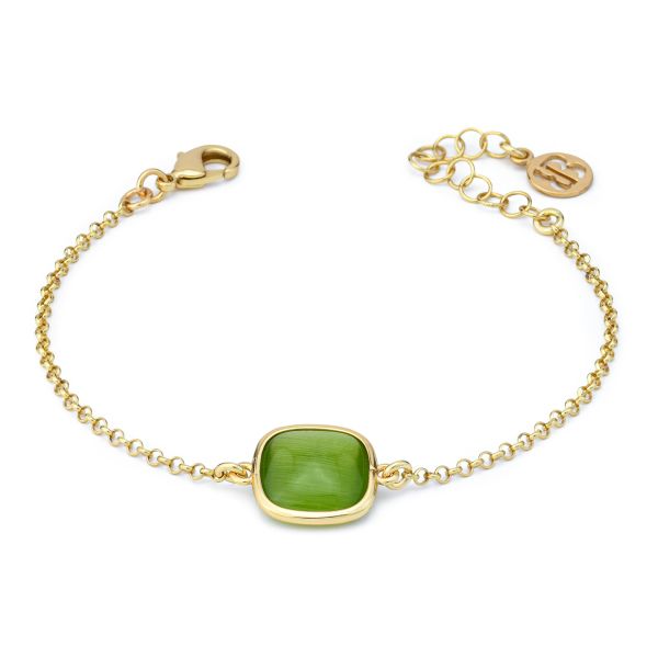 Bracciale Dorato con Cristallo Verde Chiaro XB1014DV