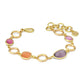 Bracciale Dorato con Quattro Cristalli Multicolor e Moduli Circolari XB1017DP