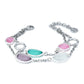 Bracciale a Doppio Filo con Cristalli Multicolor e Moduli Circolari XB1018