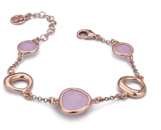 Bracciale a Moduli con Cristalli Quarzo Rosa XBR982RR