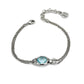 Bracciale Catena Rolò Diamantata e Cristallo Acquamarina XBR992A