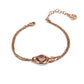 Bracciale Catena Rolò Doppia Grumetta Diamantata e Cristallo Rosa Antico XBR992RH