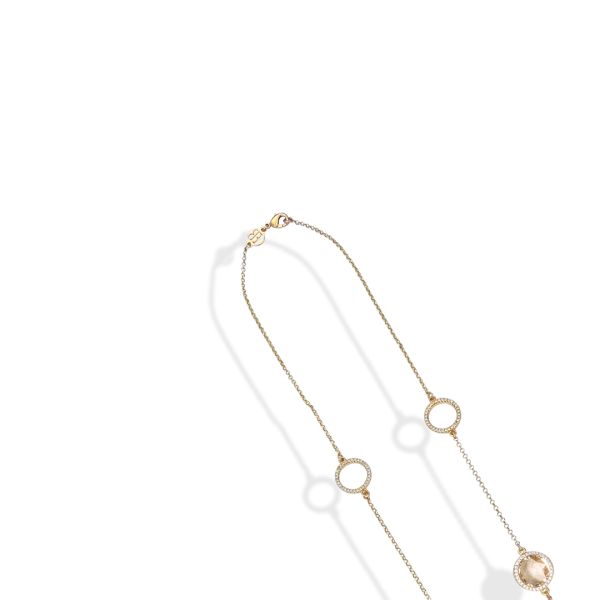 Collana Lunga Dorata con Cristalli Champagne e Zirconi XGR262DC