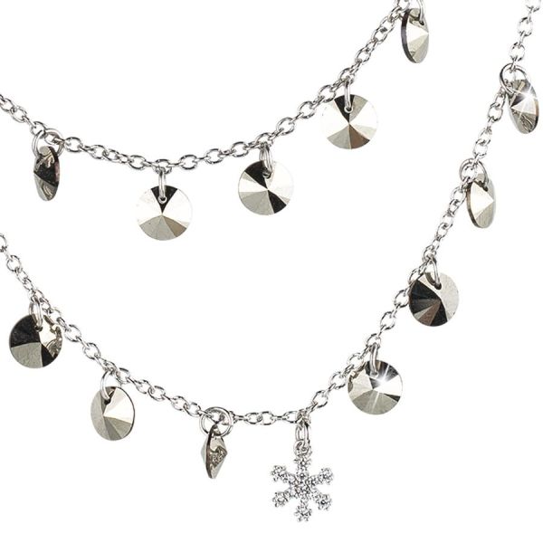 Collana Multifilo con Zirconi e Cristalli Metallic Light Gold AGR237