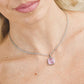 Collana Rodiata con Pendente di Cristallo Grande Rosa Baby XGR710R