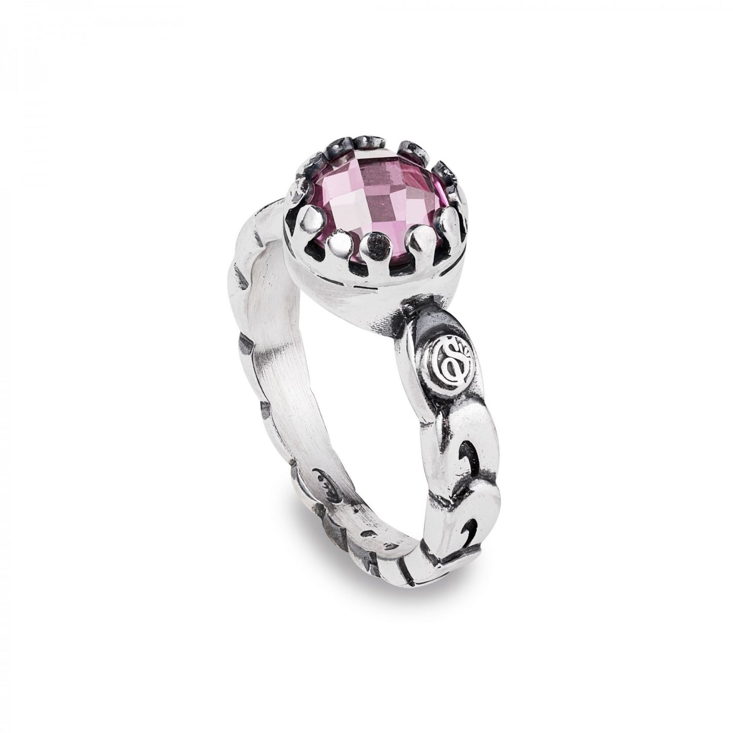 Anello con Pietra Centrale Rosa 50237ra