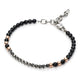 Bracciale Uomo 4US con Zirconi e Pietre Rosate e Nere 4UBR5094