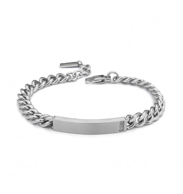 Bracciale Uomo in Acciaio con Targa Centrale ABR663