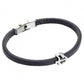 Bracciale Uomo in Similpelle Nera e Ancora ABR530N