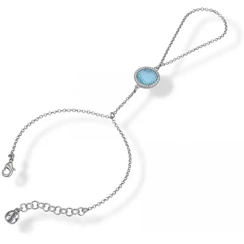 Bracciale Sharada con Cristallo Acquamarina e Zirconi XBC008C