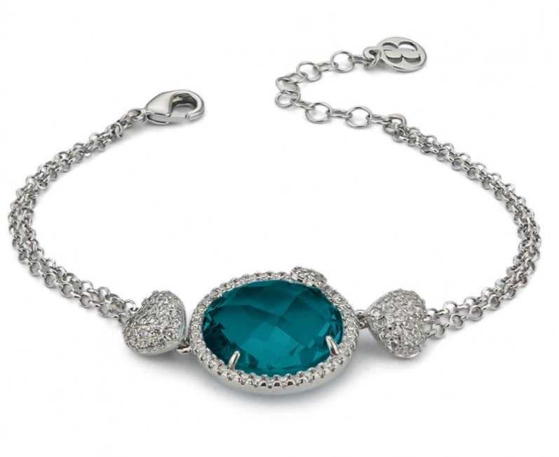 Bracciale Sharada con Cristallo Verde e Zirconi XBR980P