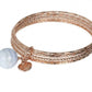 Bracciale Rosato Variegata con Sfera Agata Blue Lace WSBZ01386.BLA