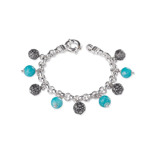 Bracciale con Pietre e Sinacoli Azzurro 28016az