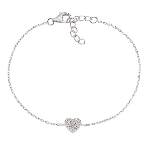 Bracciale Cuore in Argento con Zirconi BRHBBZ