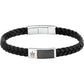 Bracciale Uomo Recycled Leather Acciaio e Nero JM424AVE26