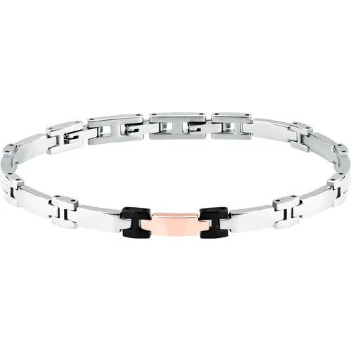 Bracciale Uomo Motown Acciaio, Nero e Rosato SALS102