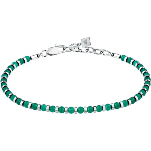 Bracciale Uomo con Pietre Agata Verde S1735