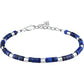 Bracciale Uomo Pietre Acciaio con Pietre Blu S1736