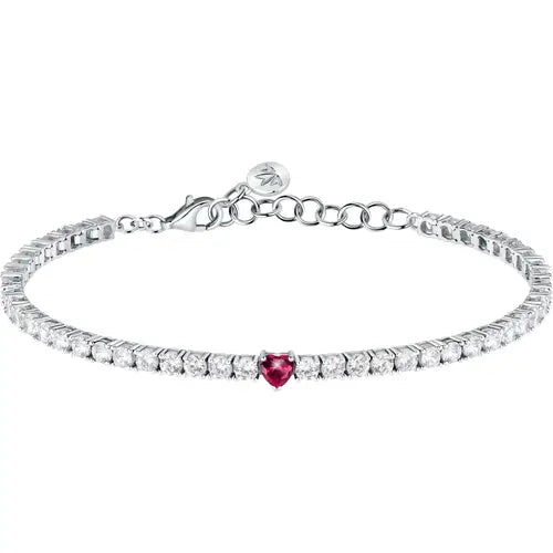 Bracciale Tesori Tennis con Cuore Rosso SAIW167