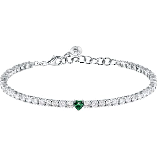 Bracciale Tesori con Zirconi Bianchi e Verde a Cuore SAIW169