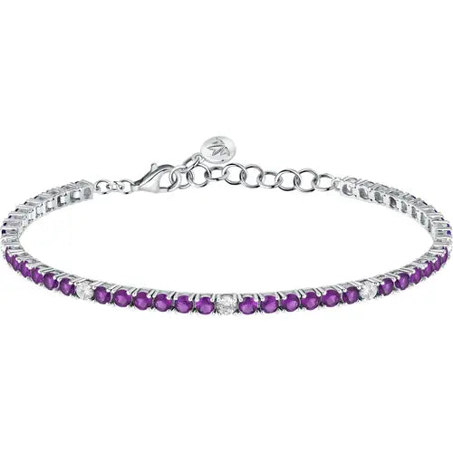 Bracciale Tesori Tennis con Zirconi Bianchi e Viola SAIW225