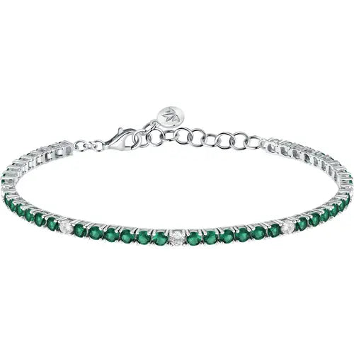 Bracciale Tesori Tennis con Zirconi Verdi e Bianchi SAIW232