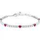 Bracciale Tesori Tennis con Zirconi Bianchi e Rosa a Cuore SAIW236