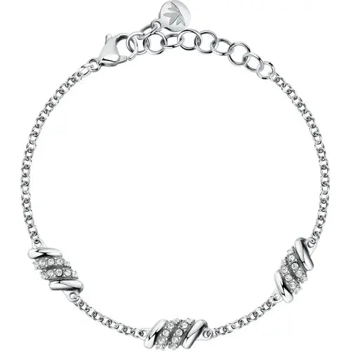 Bracciale Torchon Acciaio con Cristalli SAWZ06