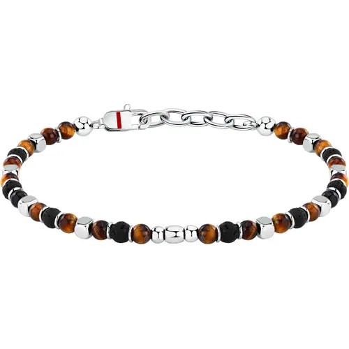 Bracciale Uomo Basic con Pietre Occhio di Tigre SZS108