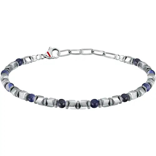 Bracciale Uomo Basic con Pietra in Ematite Blu SZS98