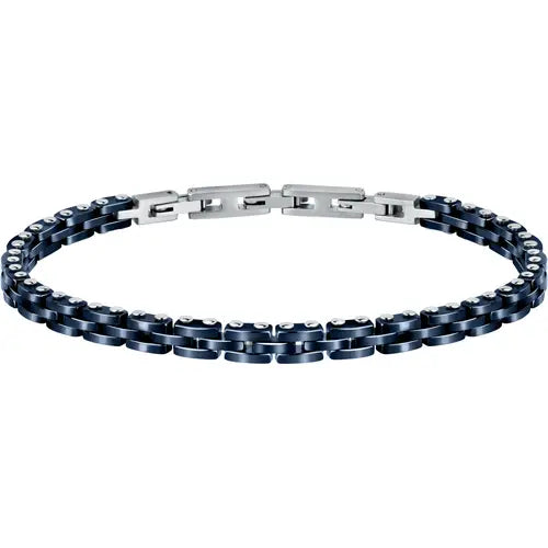 Bracciale Uomo Ceramic Acciaio e Blu SAFR28