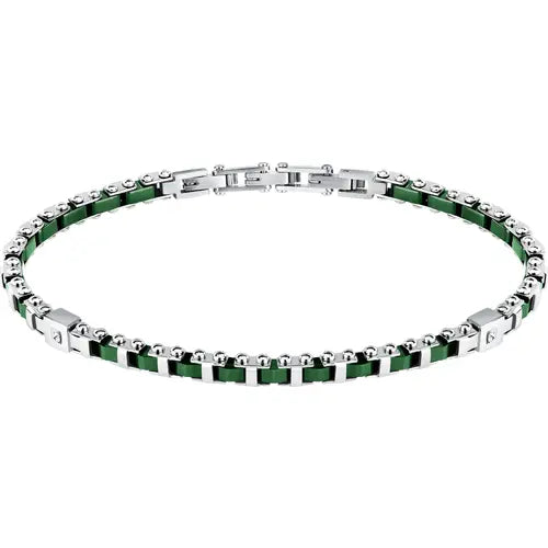 Bracciale Uomo Ceramic Acciaio e Verde SAFR39