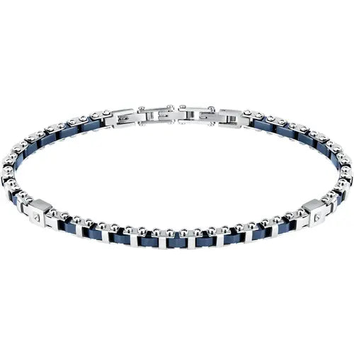 Bracciale Uomo Ceramic Acciaio e Blu SAFR40