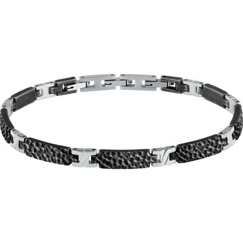 Bracciale Uomo Energy Acciaio e Nero SAFT79