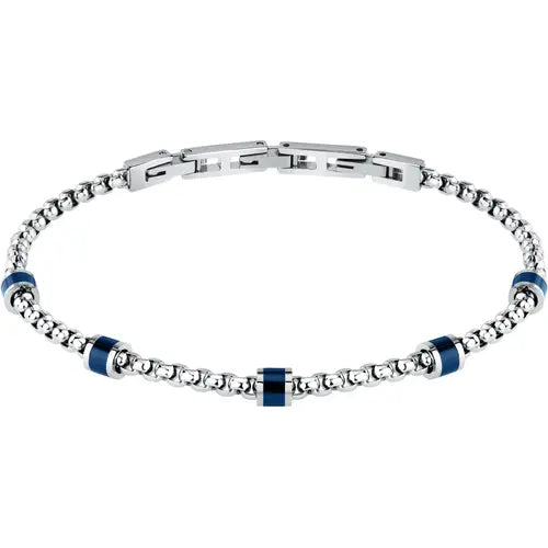 Bracciale Uomo Premium Acciaio e Blu SAVK07