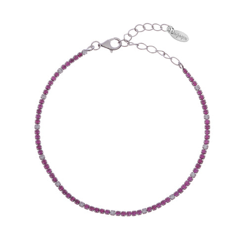 Bracciale Tennis Mania con Zirconi Fucsia e Bianchi BT1BRB17