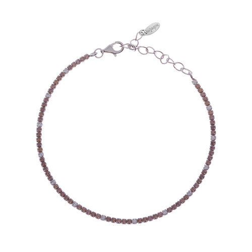 Bracciale Tennis Mania con Zirconi Marroni e Bianchi BT1BMAB17