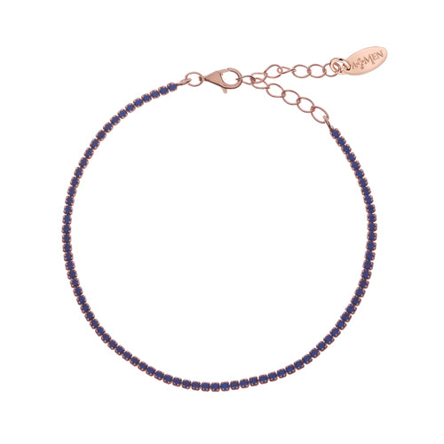 Bracciale Tennis Mania Rosè con Zirconi Blu BT1RBL17